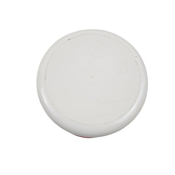 Tupperware Utensil Holder White Pink Rim A Container 2422B-4 Plastic Vintage - Picture 7 of 8